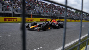 O piloto holandês de Fórmula 1 Max Verstappen da Red Bull Racing durante o Grande Prêmio de Fórmula 1 do Canadá