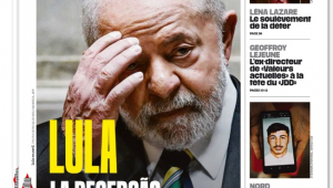 foto de lula com a mão na cabeça em capa do jornal frances liberation