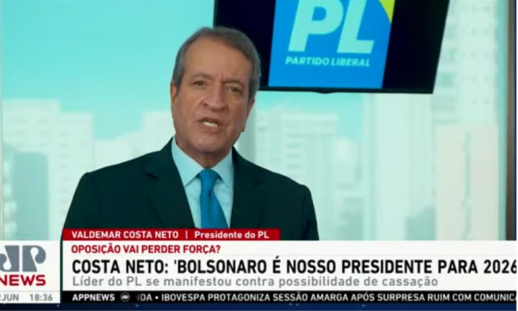 Valdemar Costa neto defende Bolsonaro