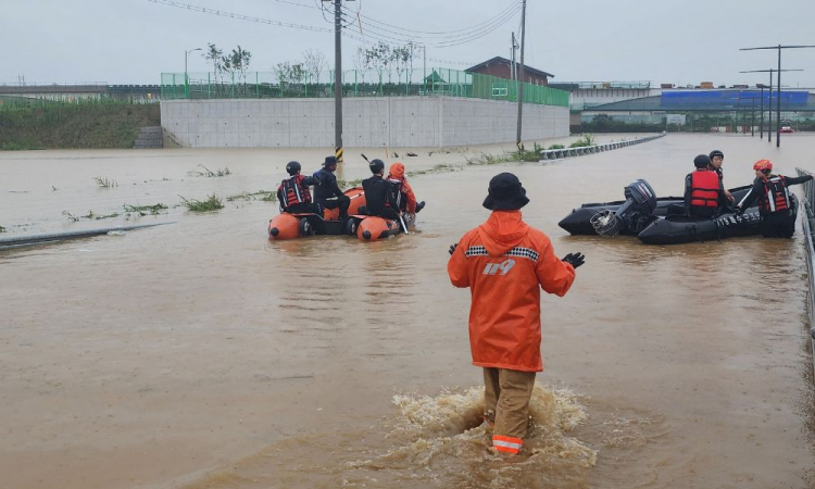 inundações na coreia do sul