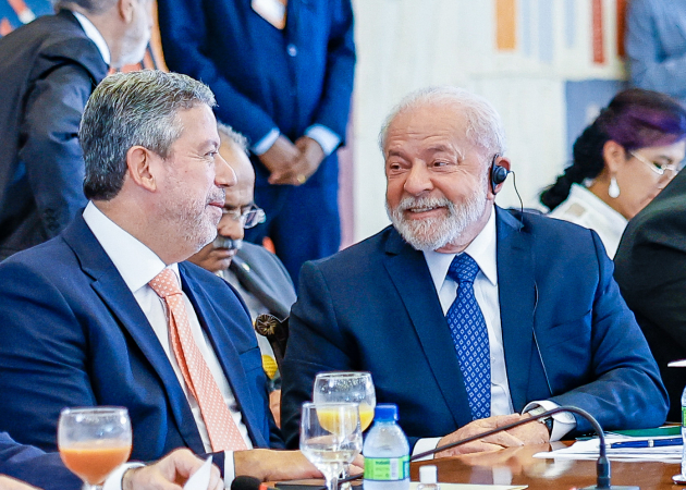 Presidente da Câmara Federal, Arthur Lira, Presidente da República, Luiz Inácio Lula da Silva, durante Sessão de trabalho com presidentes dos Países da América do Sul.