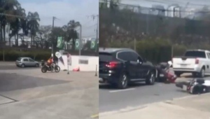 Homem tenta roubar moto de PM e acaba atropelado