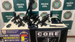 Armas apreendidas pela Polícia Militar do RJ
