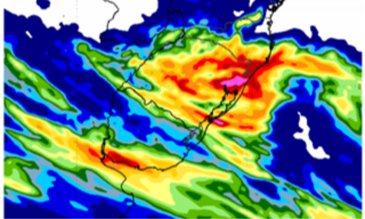 Passagem de ciclone traz frente fria à região Sul do Brasil