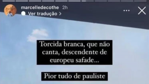 Assessora da ministra Anielle Franco criticou torcida do São Paulo