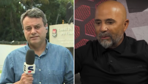 Eric Faria chamou Sampaoli de 'imbecil' durante a transmissão de Flamengo x São Paulo