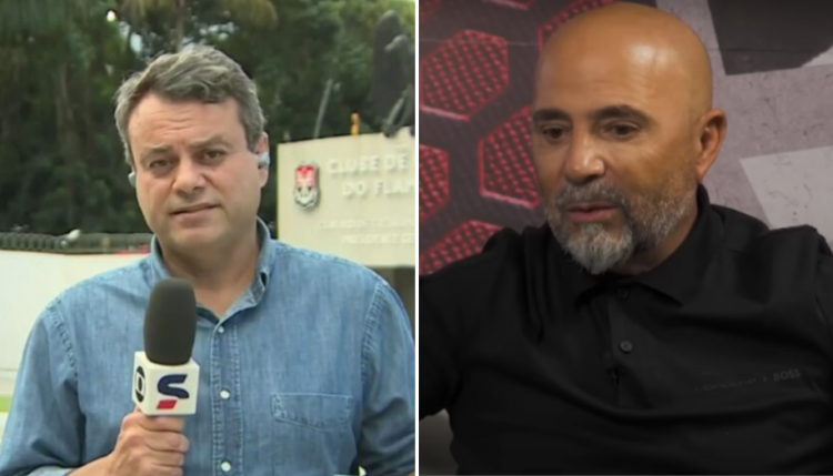 Eric Faria chamou Sampaoli de 'imbecil' durante a transmissão de Flamengo x São Paulo