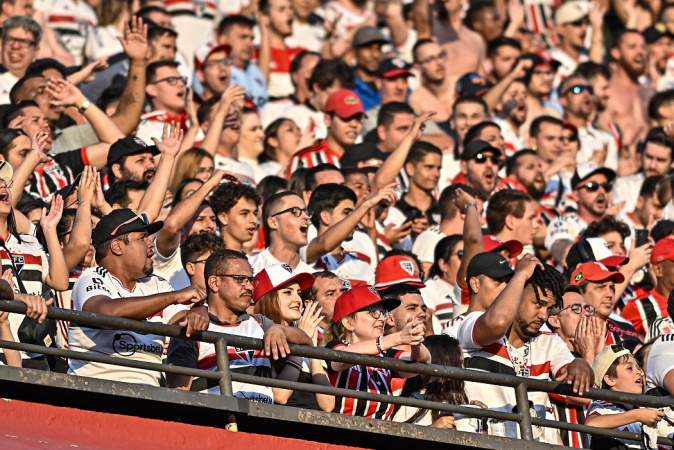 Torcida do São Paulo marcando presença em jogo do Brasileirão 2023