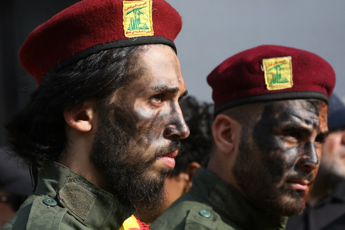 Membros de Hezbollah, grupo xiita libanês