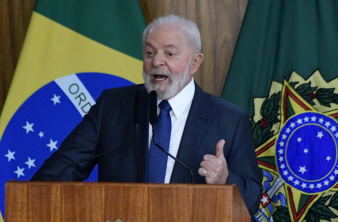O presidente da República, Luiz Inácio Lula da Silva (PT), discursa durante a 1ª Reunião Plenária do Conselho da Federação, no Palácio do Planalto
