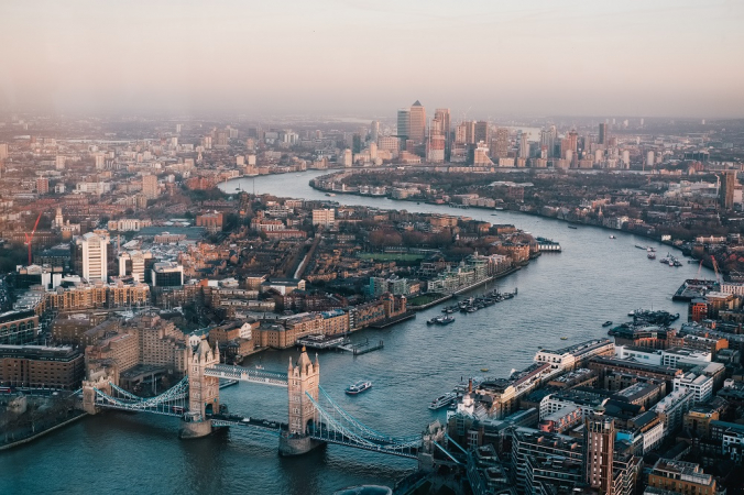 Cidade de Londres vista de cima