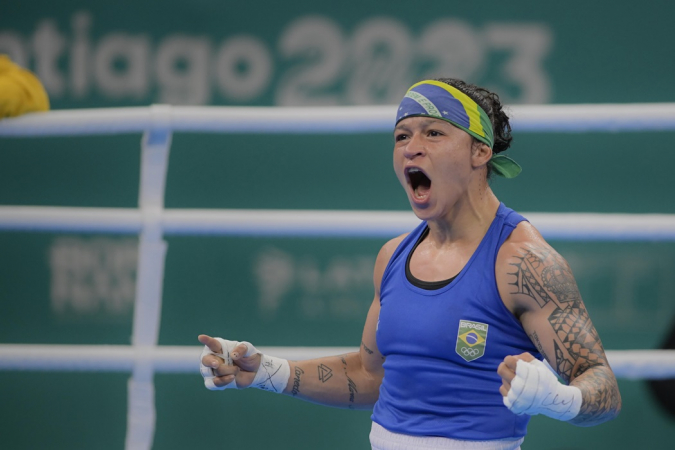 A pugilista Bia Ferreira conquistou medalha de ouro nos Jogos Pan-Americanos de Santiago de 2023