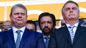 O Governador de São Paulo, Tarcísio Freitas juntamente com o Prefeito de São Paulo, Ricardo Nunes, participam da Solenidade em comemoração aos 53 anos da Rota