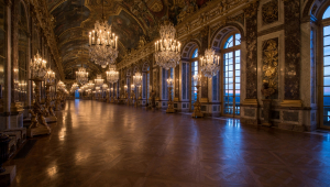 Interior do Palácio de Versalhes, na França