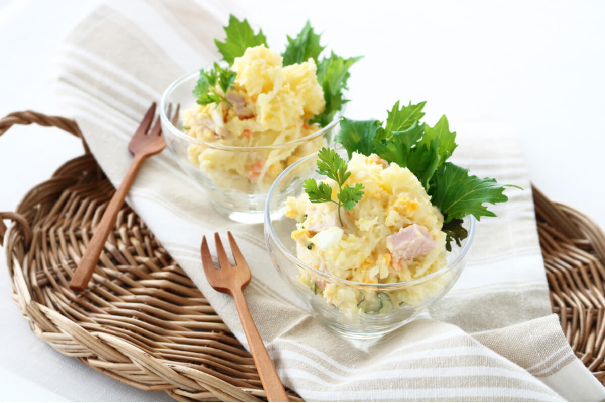 Salada de batata com presunto