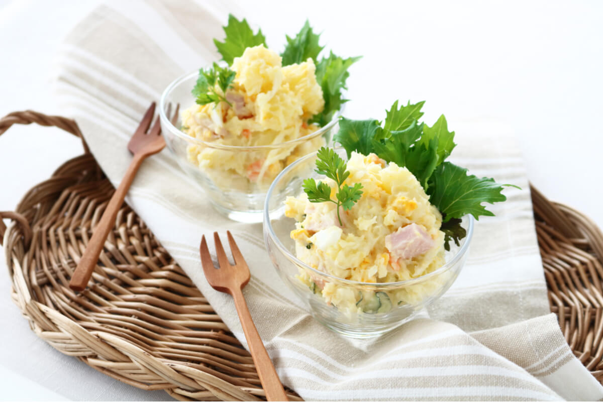 Salada de batata com presunto 