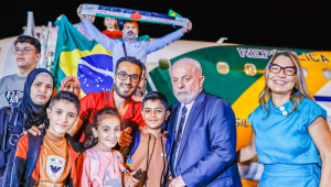 Presidente da República, Luiz Inácio Lula da Silva, durante Recepção do grupo de brasileiros e familiares resgatados na Faixa de Gaza