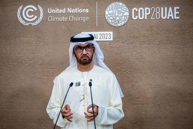 Presidente designado da COP28 e Ministro da Indústria e Tecnologia Avançada dos Emirados Árabes Unidos, Dr. Sultan Ahmed Al Jabe