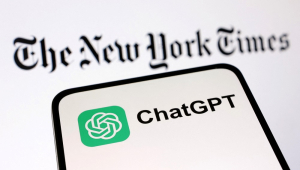 Os logotipos do ChatGPT e do The New York Times são vistos nesta ilustração