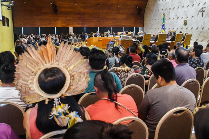 Indígenas acompanham julgamento do marco temporal no STF