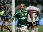 O jogador Breno Lopes, da SE Palmeiras, comemora seu gol contra a equipe do São Paulo
