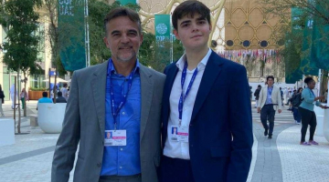 Pai e filho na Conferência do Clima