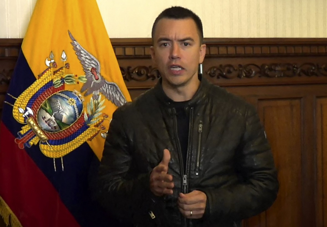 Daniel Noboa, presidente do Equador, decretou estado de exceção após um criminoso fugir