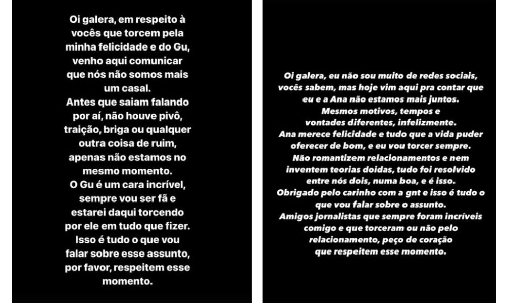 Ana Castela e Gustavo Mioto anunciam fim do namoro Momentos diferentes Notícias do brasil