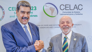 Presidente da República, Luiz Inácio Lula da Silva, durante reunião bilateral com o Presidente da República Bolivariana da Venezuela, Nicolás Maduro - Kingstown, São Vicente e Granadina