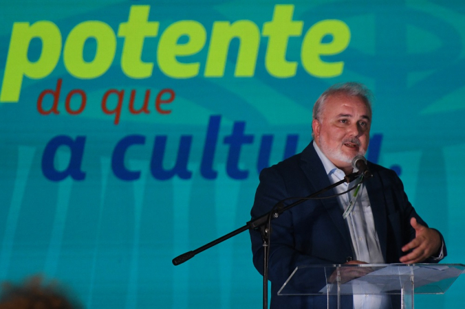 O presidente da Petrobras, Jean Paul Prates, na cerimônia de lançamento da Seleção Petrobras Cultural, no Museu de Arte Moderna (MAM)