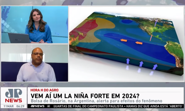 O meteorologista Celso Oliveira fala à jornalista Kellen Severo sobre o fenômeno La Ninã