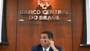 O presidente do Banco Central (BC), Roberto Campos Neto, durante entrevista coletiva para o detalhamento do Relatório Trimestral de Inflação