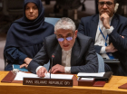 Representante Permanente do Irã nas Nações Unidas, Amir Saeid Iravani discursa ao Conselho de Segurança das Nações Unidas