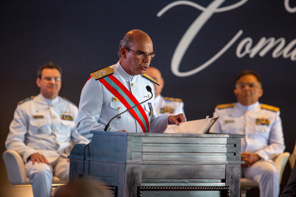 Cerimônia de Posse do Comando da Marinha, no Clube Naval de Brasília - 2023 Almirante de Esquadra Marcos Sampaio Olsen, Comandante da Marinha.