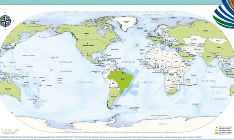 Novo mapa-múndi do IBGE tem o Brasil no centro