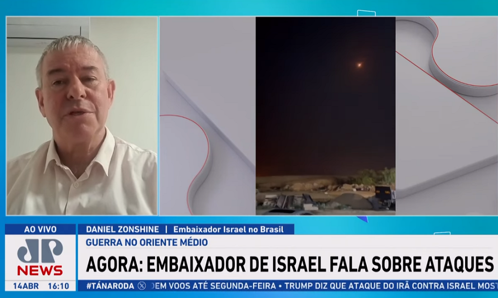 Daniel Zonshine, embaixador de Israel no Brasil, dá entrevista ao programa Tá na Roda