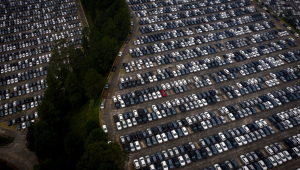 Pátio da montadora Volkswagen, em São Bernardo do Campo, na Grande São Paulo