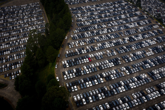 Pátio da montadora Volkswagen, em São Bernardo do Campo, na Grande São Paulo