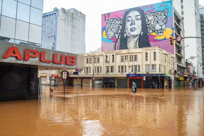 Enchente atinge a cidade de Porto Alegre, no Rio Grande do Sul, nesta sexta-feira