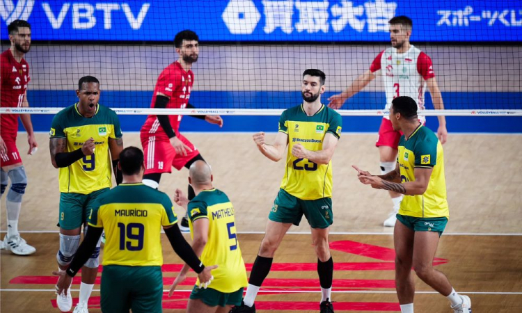 Brasil vence Polônia e se recupera na Liga das Nações de vôlei