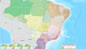 O Mapa Político do Brasil na escala 1:2.500.000 é o maior mapa mural produzido pelo IBGE