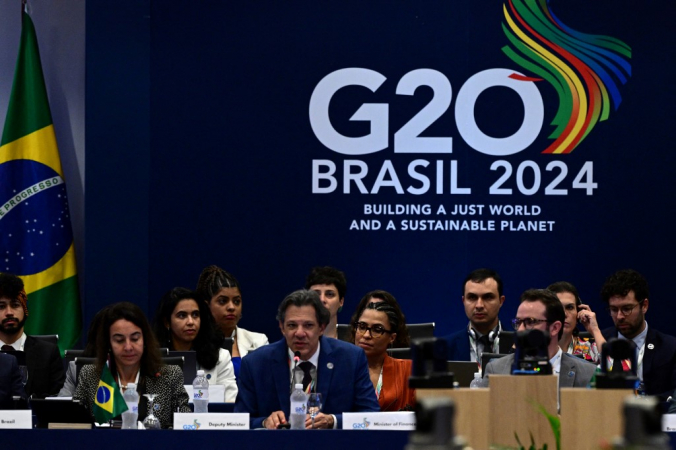 O Ministro da Economia do Brasil, Fernando Haddad, no G20