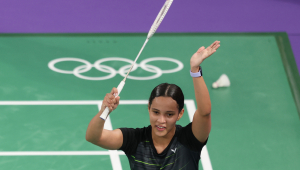 2024.07.29 - Jogos Olímpicos Paris 2024 - Badminton feminino - Juliana Viana Vieira contra Lo Sin Yan Happy, atleta de Hong Kong. - Foto: Luiza Moraes/COB