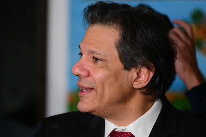 Fernando Haddad durante coletiva realizada no Palácio do Planalto