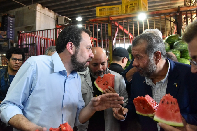 Guilherme Boulos, (PSOL) Deputado Federal, candidato a Prefeito de São Paulo, e o Ministro Carlos Lupi, visitam a CEAGESP