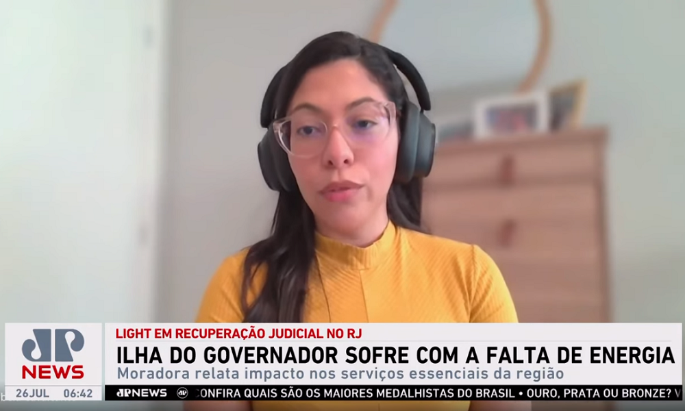 Isabela Cristina Cavalcante de Jesus falou à Jovem Pan sobre os problemas causados pela falta de luz na Ilha do Governador