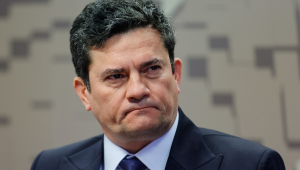 O senador Sergio Moro (União-PR), durante audiência pública interativa da Subcomissão Permanente de Defesa Cibernética do Senado