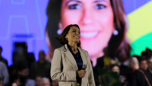 A deputada federal Rosana Valle (PL) é lançada como pré-candidata à Prefeitura de Santos durante evento do PL com a participação do ex-presidente e da ex-primeira dama, Jair Bolsonaro e Michelle Bolsonaro