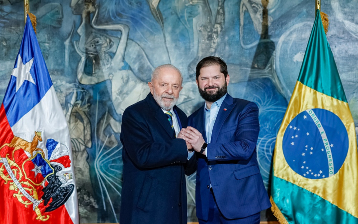 05.08.2024 - Presidente da República, Luiz Inácio Lula da Silva e o ao lado do Presidente do Chile, Gabriel Boric, posam para fotografia