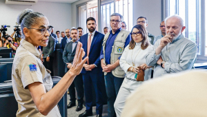 Ministra do Meio Ambiente e Mudança do Clima, Marina Silva e o Presidente da República, Luiz Inácio Lula da Silva